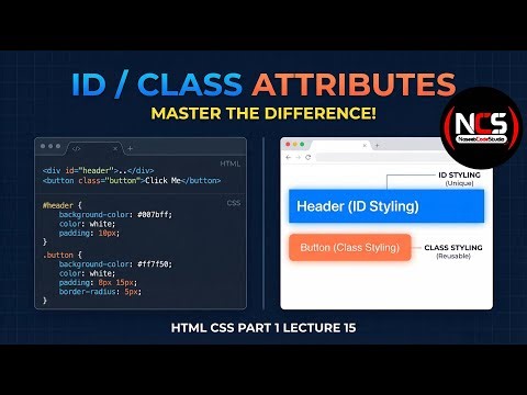 HTML ID vs. Class Explained | Naming Rules, ID & Class Usage & Best Practices for Web Dev | Lec15