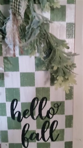 Handmade Fall Door Tag: Hello Fall Wood Sign With Rag Bow. - Etsy