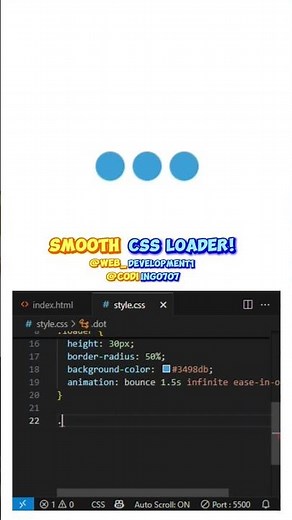 ✨ CSS Animation: Three Dots Loading Effect ⏳ | HTML & CSS