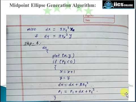 Computer Graphics | Lecture-14 | Midpoint Ellipse Generating algorithm | IICS COLLEGE |