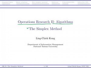 [OR2-Algorithms] lecture 2: Simplex Method #1 Introduction