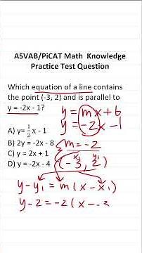 Equations of Lines: ASVAB/PiCAT Math Knowledge Practice Test Question #acetheasvab #grammarhero