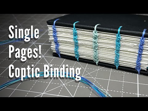 How to Single Page Coptic Stitch - Bookbinding Tutorial- Sewing Across the Spine