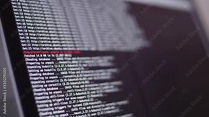 programming code development scrolling on computer screen