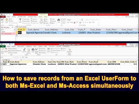 Save Data to MS Access directly from Excel VBA UserForm | Part 15 | Excel VBA Tutorial