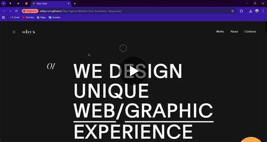 🚀 Frontend Project Showcase: Obys Agency Website Clone I built a fully responsive and animated clone of the Obys Agency website using HTML, CSS, and JavaScript. This project helped me strengthen my… | Aditya Verma