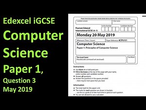 Edexcel iGCSE Computer Science Paper 1 2019 Question 3