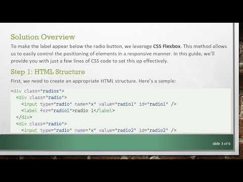 How to Make Labels Appear Below Radio Buttons in HTML and CSS