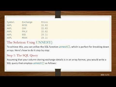 How to Split a Column of Lists in SQL