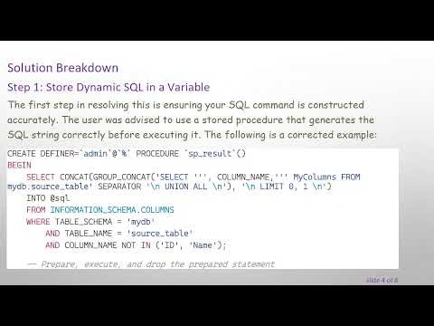 Creating Views and Tables from Prepared Statements in MySQL