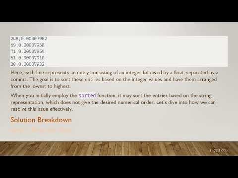 How to Properly Sort Integer and Float Values in Python