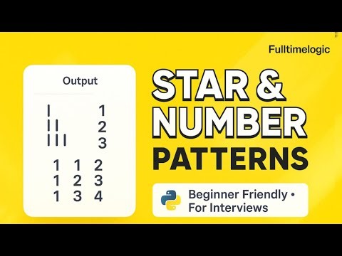 Pattern Printing in Python | Learn Star & Number Patterns for Beginners | Coding for Interviews