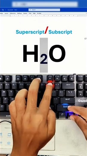 MS word Subscript and Superscript Uses in Very short | Ms Word Shorts video #mswordshortcutkeys