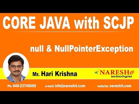 NULL & NullPointerException | Java Tutorial | By Mr.Hari Krishna