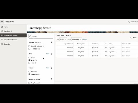 Create an Autonomous Database instance and Develop an Oracle APEX app w/sample Fintech data