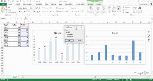 How to Quickly Copy Chart (Graph) Format in Excel - Video