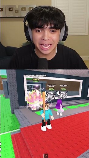 I rigged her lucky blocks 😂 #roblox #stealabrainrot