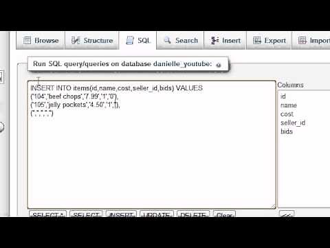 MySQL Database Tutorial - 27 - How to Insert Multiple Rows