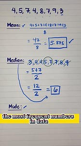 97K views · 3.5K reactions | Basic Math Review: Mean, Median, Mode and Range. #simplemath #basicmath #mean | Mathematics Tutorial | Facebook