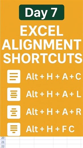 Excel Alignment Shortcuts | Center, Left, Right Align (Alt H A C / A L / A R) #07