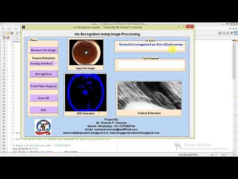 Iris Recognition Using Image Processing Full Matlab Project with Source Code