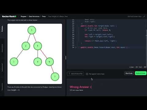 [25] HackerRank: Tree - Height of a Binary Tree | Step-by-Step Solution