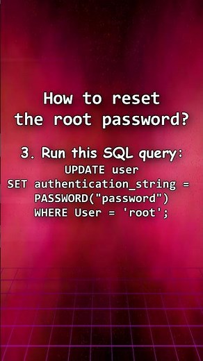 MySQL - How to Reset the Root Password?
