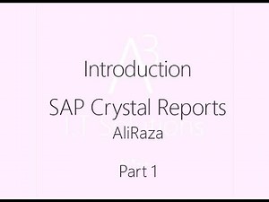 Introduction To Crystal Reports Part 1