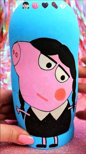 ASMR UNBOXING Peppa Pig Wednesday Nesting Dolls Review ❤️#shorts #asmr #peppapig #wednesday #viral