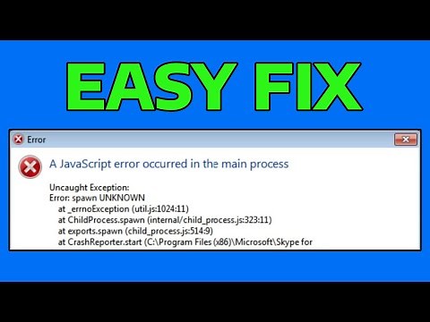 How To Fix A JavaScript Error Occurred in the Main Process in Windows