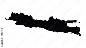 Animation forms a map of Java Island in Indonesia