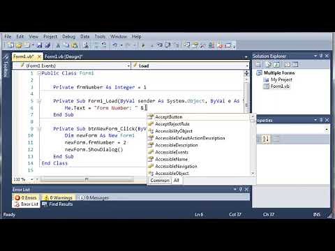 Visual Basic Tutorial - 98 - Showing Multiple Forms