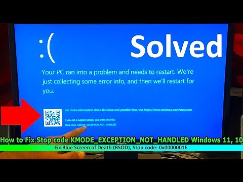 How to Fix Stop code KMODE EXCEPTION NOT HANDLED Windows 10, 11