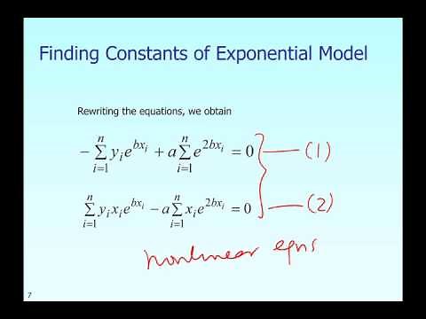 Chapter 06.04: Lesson: Nonlinear Regression with Transformed Data: Exponential Model