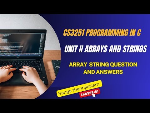 CS3251 Programming in C | Unit II Arrays & Strings | Array of Characters (Strings in C) #shorts