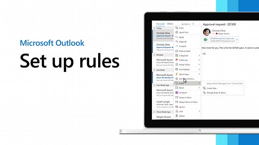 Manage email messages by using rules in Outlook