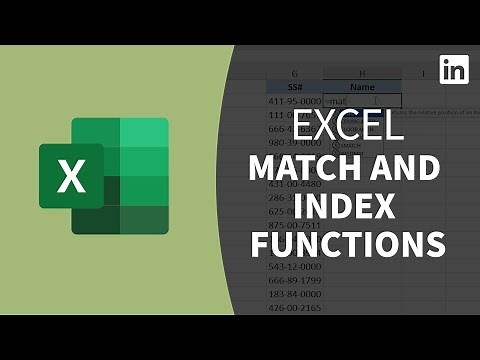 Excel Tutorial - Using The MATCH and INDEX Functions