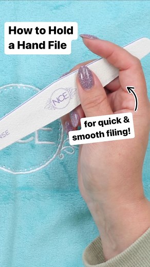 How do you hold a hand file properly for effective and quick filing? The trick is in the wrist! ☝🏼 Hold the file toward the further end and use your wrist to move it back and forth. This allows for much quicker and fluid movement then holding closer to the hand you’re working on Shop this nail tutorial at: nailcareer.com/store 🪄 Watch full in depth nail tutorials on YouTube: nailcareereducation 💜 #nailcareereducation #nails #nailtech #nailtechnician #nailtechlife #nailtechstudent #nailtutoria