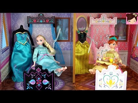 Elsa & Anna Princess Bedroom Holiday Morning Routine - Frozen Arendelle Castle Doll House