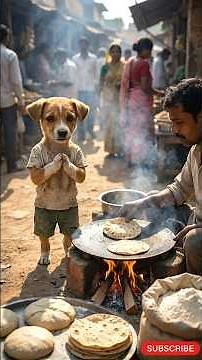 “Poor Puppy Brings Hot Roti to Sick Mom ❤️ | Emotional Village Story” #ai #puppy #mother #dog