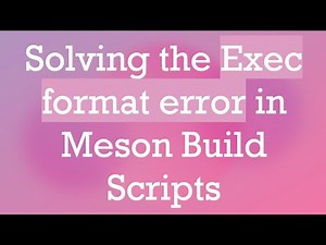 Solving the Exec format error in Meson Build Scripts