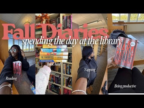 Fall diaries 🍂 | spending the day at the library 🖥️ reading 📖 library book haul 📚