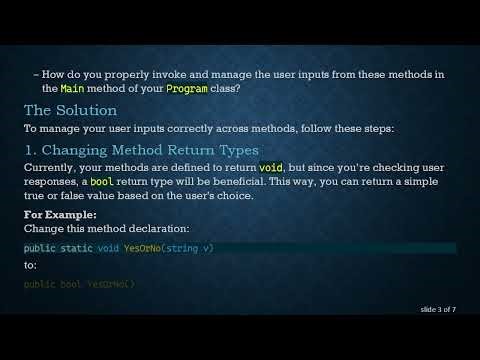 How to Effectively Call a Looped User Input from One Class Method into Another in C#