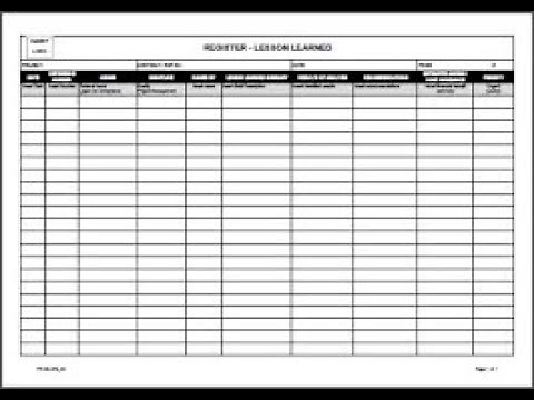 Lesson Learned Register