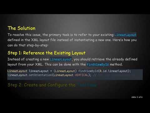 How to Create a TextView in Android Without Opening a New Window