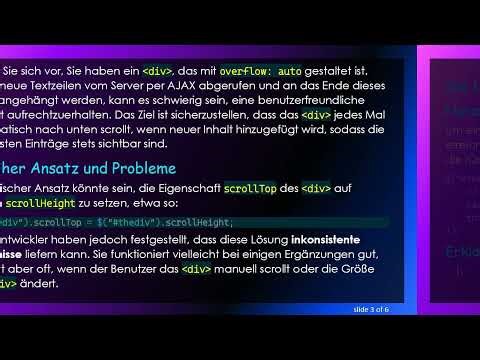 Lösen von Scrolling Overflowed DIVs mit JavaScript für dynamische Inhalte