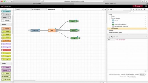 Node-RED, ​the "link in" and "link out nodes - Tech Explorations