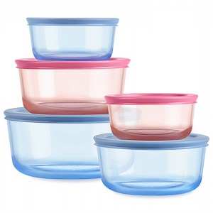 Pyrex Simply Store Tinted Glass Storage Containers, 10-pc Set, Mixed Colors