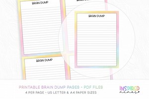 Printable Notes Brain Dump - Pastel Rainbow - Planner Printables - US Letter & A4 Sizes - Etsy Australia