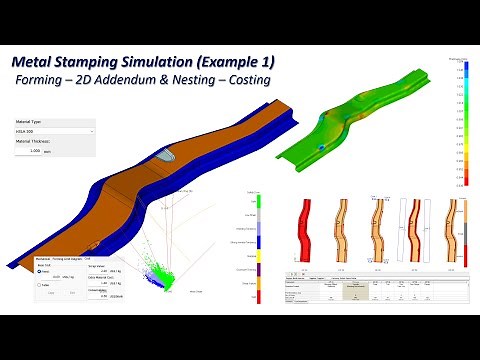 FTI FormingSuite (Example 1) : Metal Stamping Simulation. Forming - 2D Addendum & Nesting - Costing.